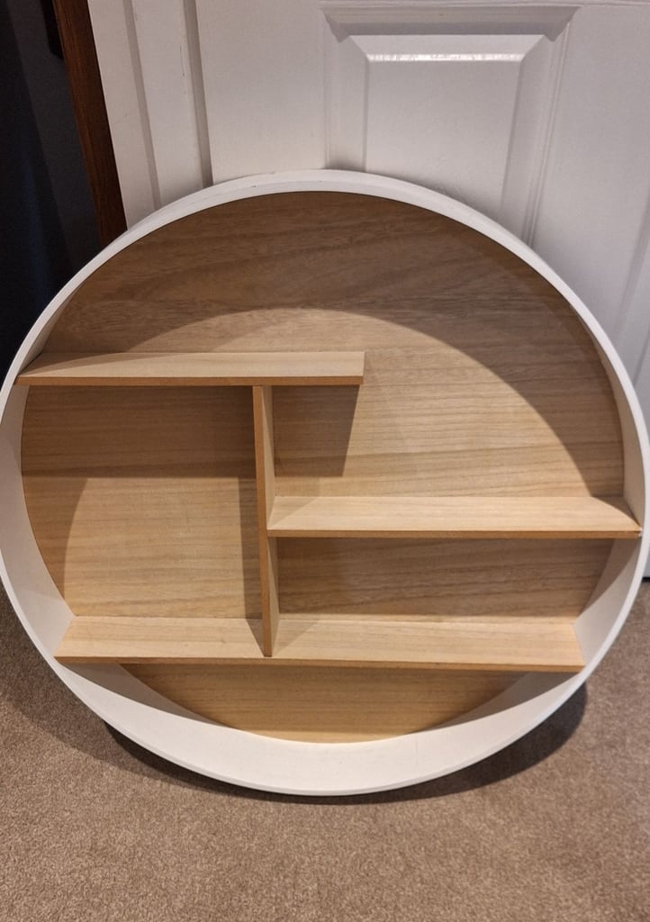 Round Wooden Shelf Unit