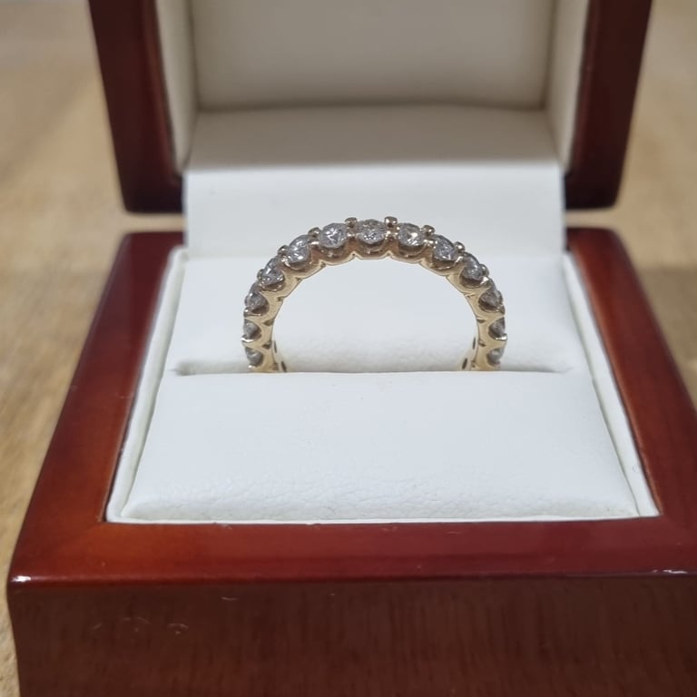 Gold 14ct Diamond full Eternity ring. 