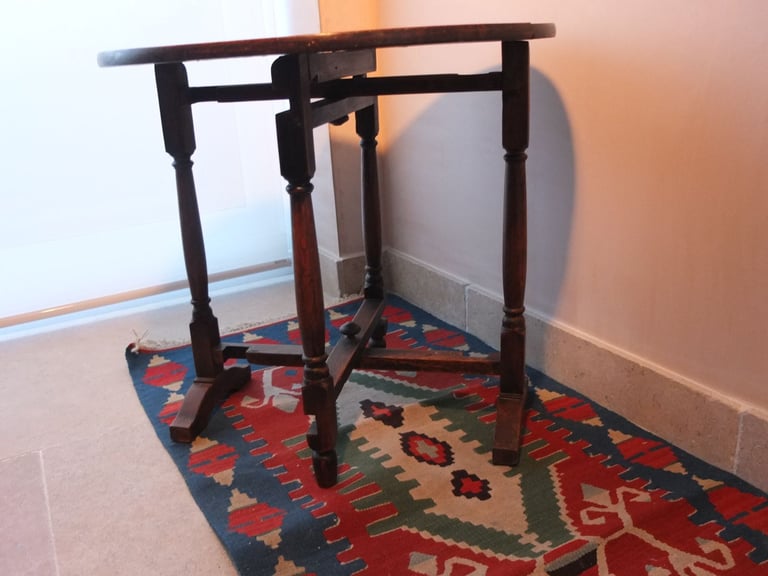 Vintage (Edwardian or Victorian) small folding round side table