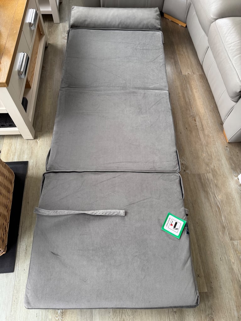 Folding foam bed chair ( single ) grey 