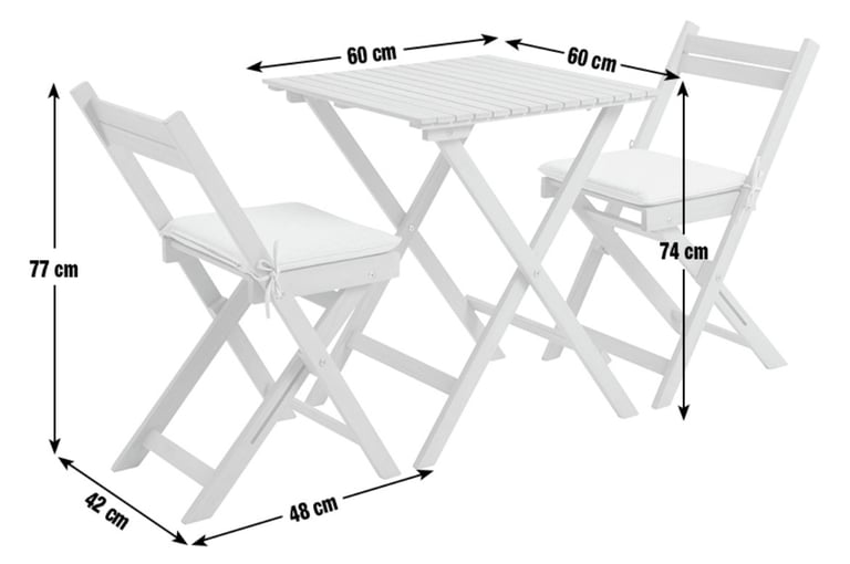 Habitat Evissa 2 Seater Folding Wooden Garden Bistro Set 