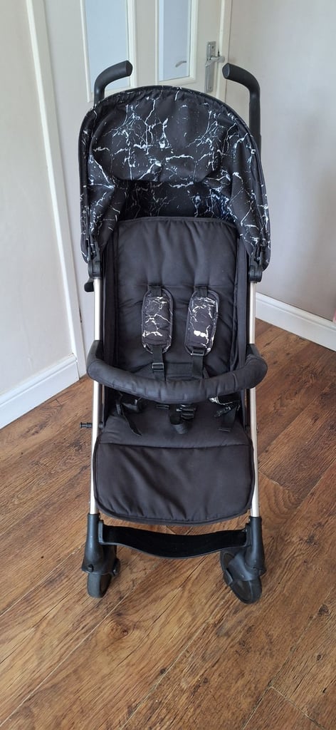 image for My Babiie MB51 Black Marble Pushchair Stroller Birth-22kg