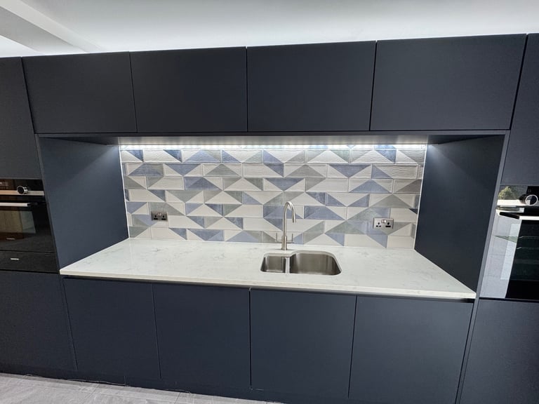Large Matt Navy Kitchen Units + Appliances