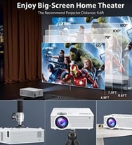 TV/Movie LED Projector: HDMI/USB/SD-Card input Bt, HD Support. For TVs, USB, Smartphone, Laptop