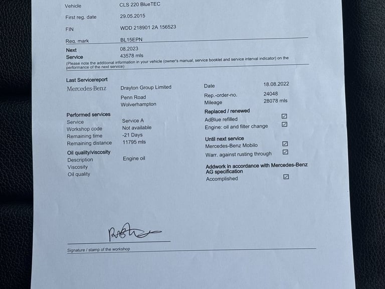 2015 Mercedes-Benz CLS 2.1 CLS220 BlueTEC AMG Line Shooting Brake 5dr Diesel G-Tronic+ Euro 6 (s/...