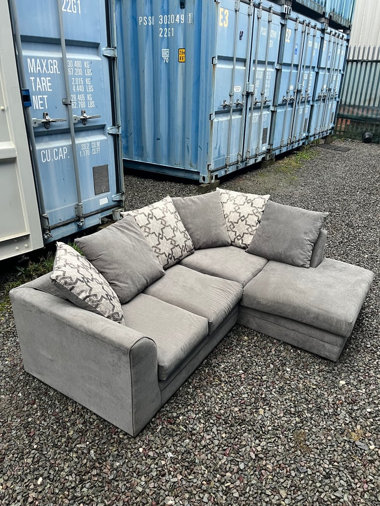 Grey L-Shaped Corner Sofa