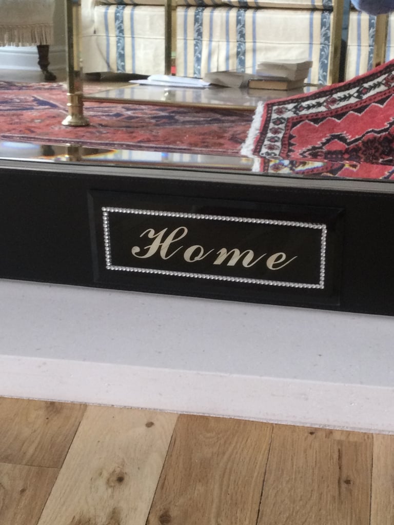 SPARKLING LARGE WALL MIRROR WITH DIAMANTÉ “ HOME” ON FRONT