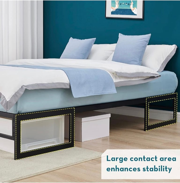 Double Bed Frame Base 31.5cm Metal Platform Mattress Foundation. RRP £65