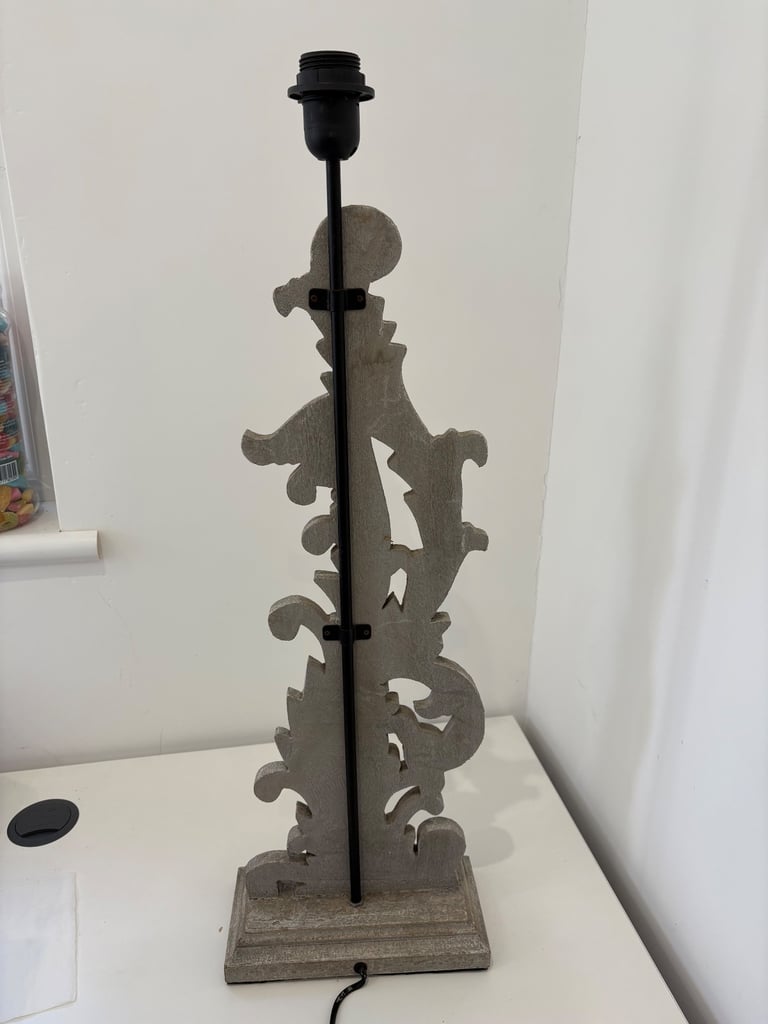 Tall wooden lamp base