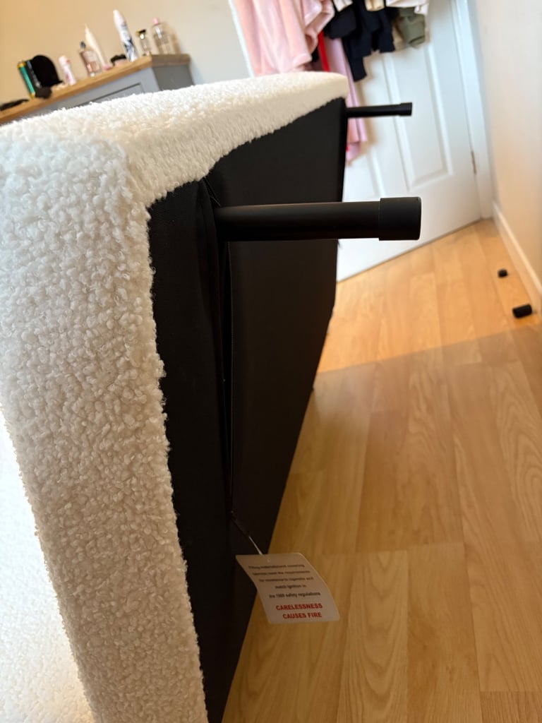 Double white boucle sofa bed