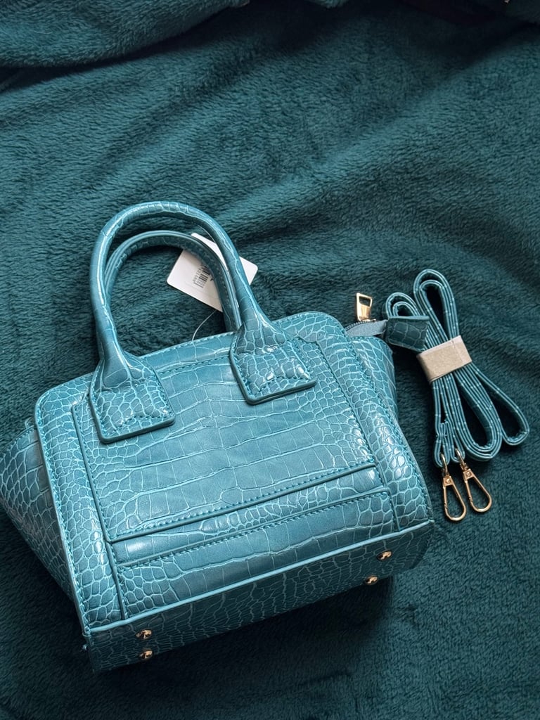 Blue leather Tote bag 