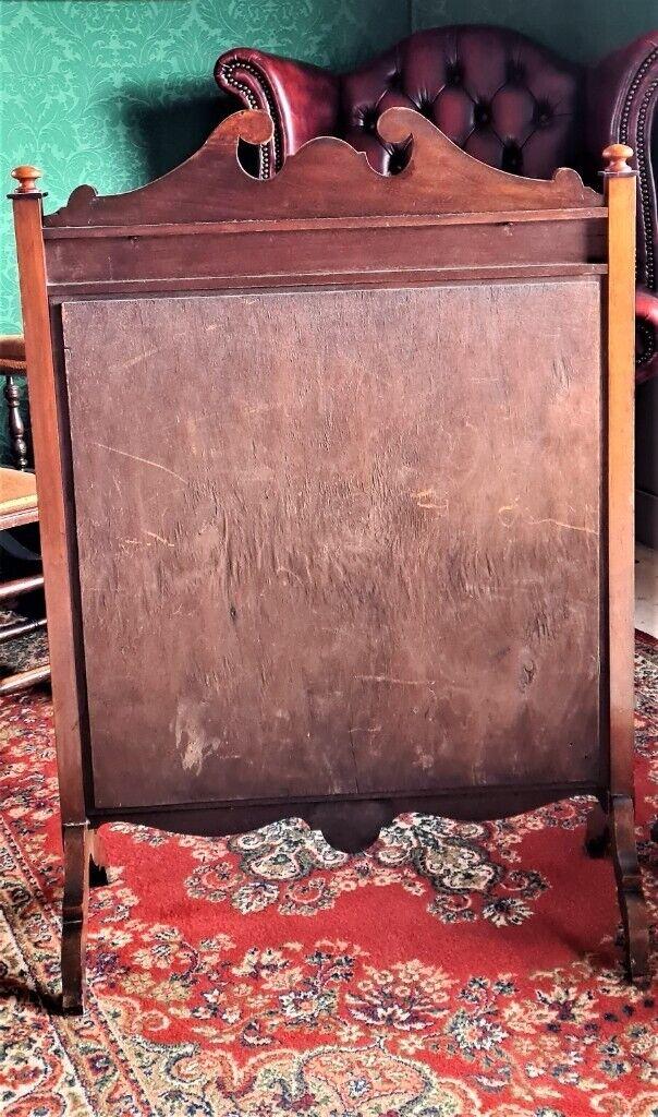 Victorian bevelled mirrored fire screen 