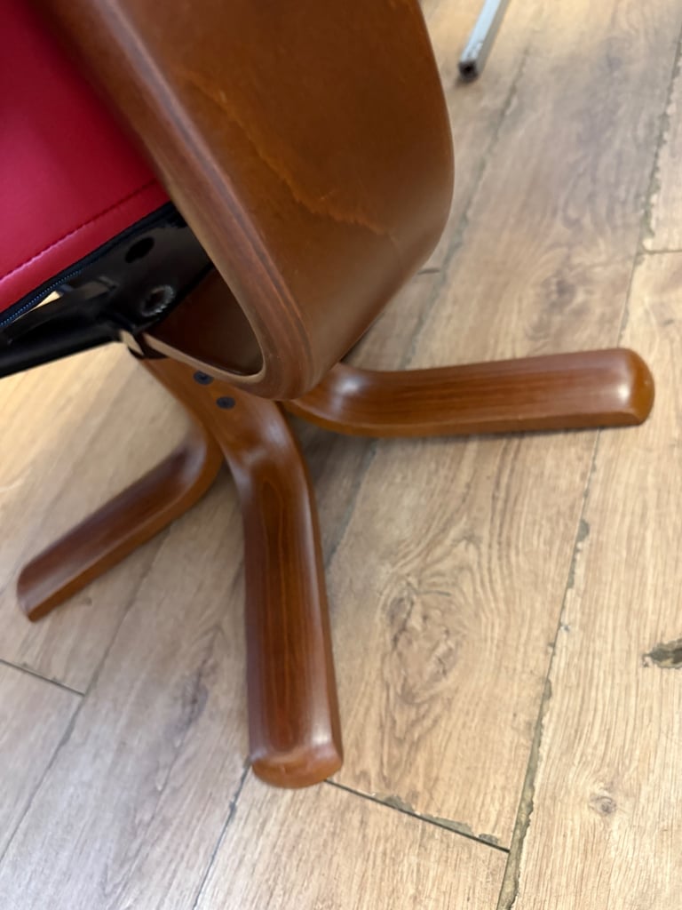 Red leather recliner chair 