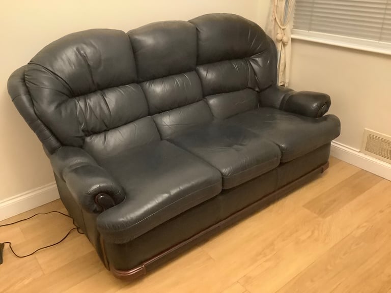 image for Free leather 3 seater sofa and armchair