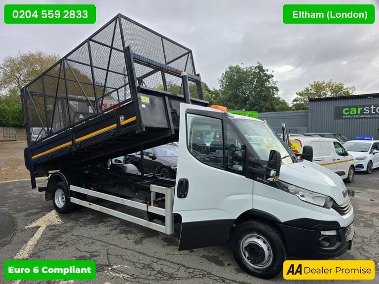 2019 Iveco Daily 3.0D HPI 65C caged Tipper in white, 45,000 miles, 1 owner, Euro 6 ULEZ, 6-s TIPP...