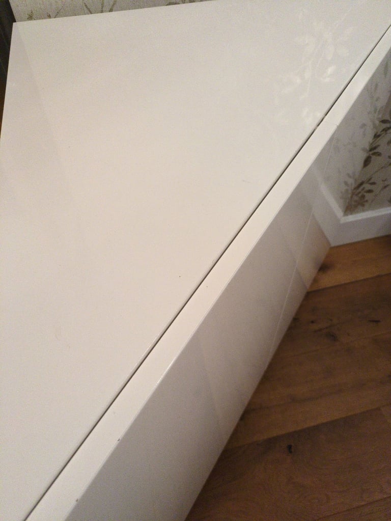 White gloss corner unit