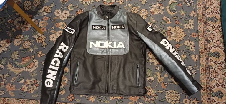 Leather motorbike jacket size L 