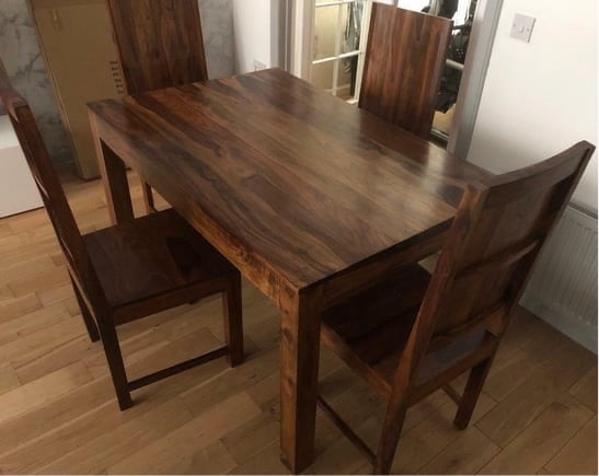 Gumtree second hand discount dining table and chairs