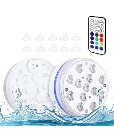 Pond Lights with 4 Powerful Magnets and Suction Cups（2 Pcs）Brand new 
