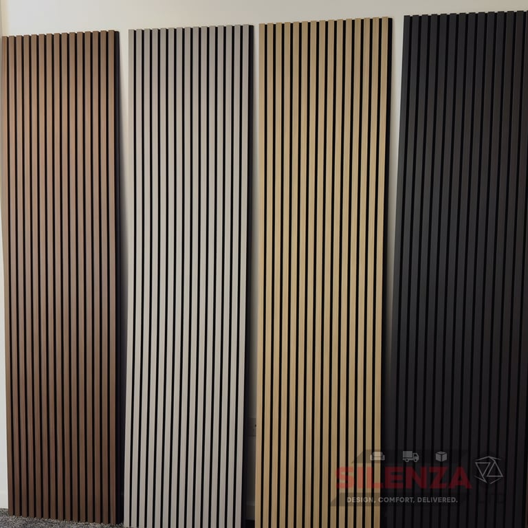 image for Slat Wall Panels Wood Acoustic (240x60cm) - Black, Grey, Oak