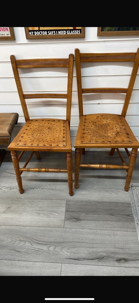 image for 2 lovely wooden chairs made in finland