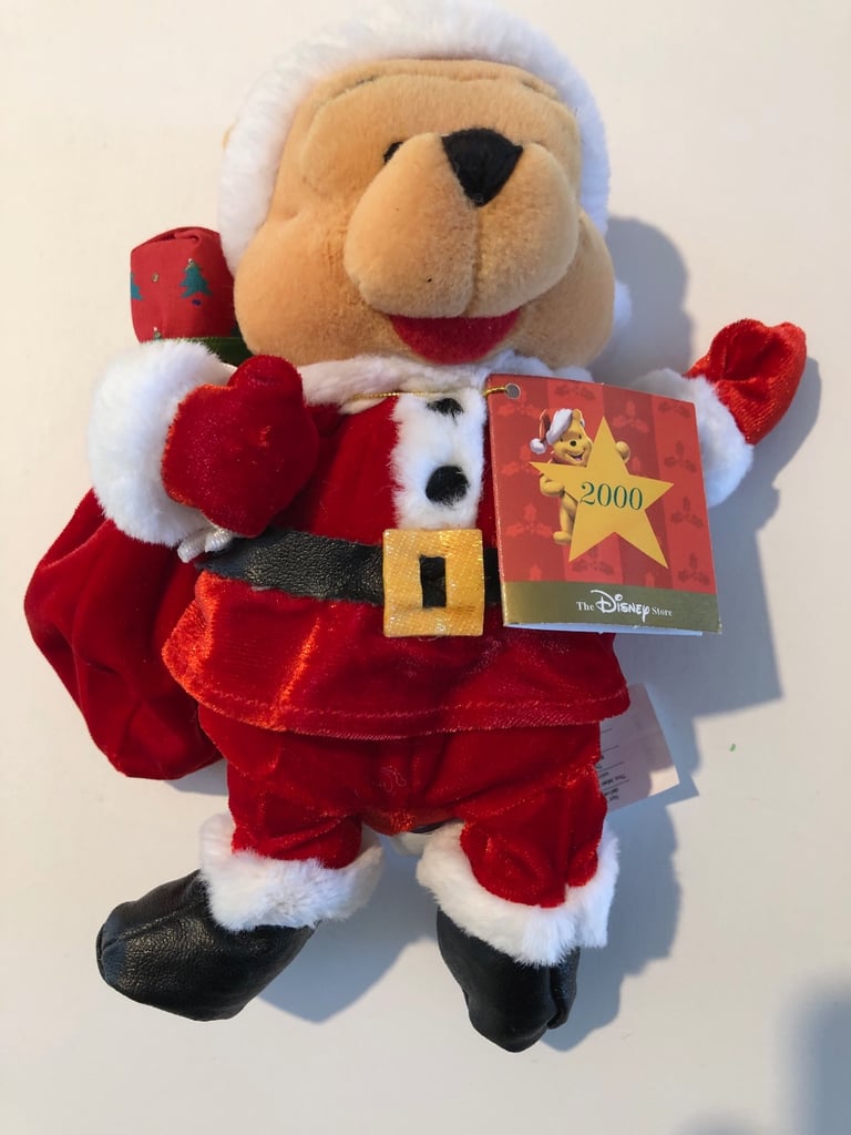 image for Disney Store 2000 Winnie the Pooh, Santa Pooh Beanie, Tagged, Xmas 2000 
