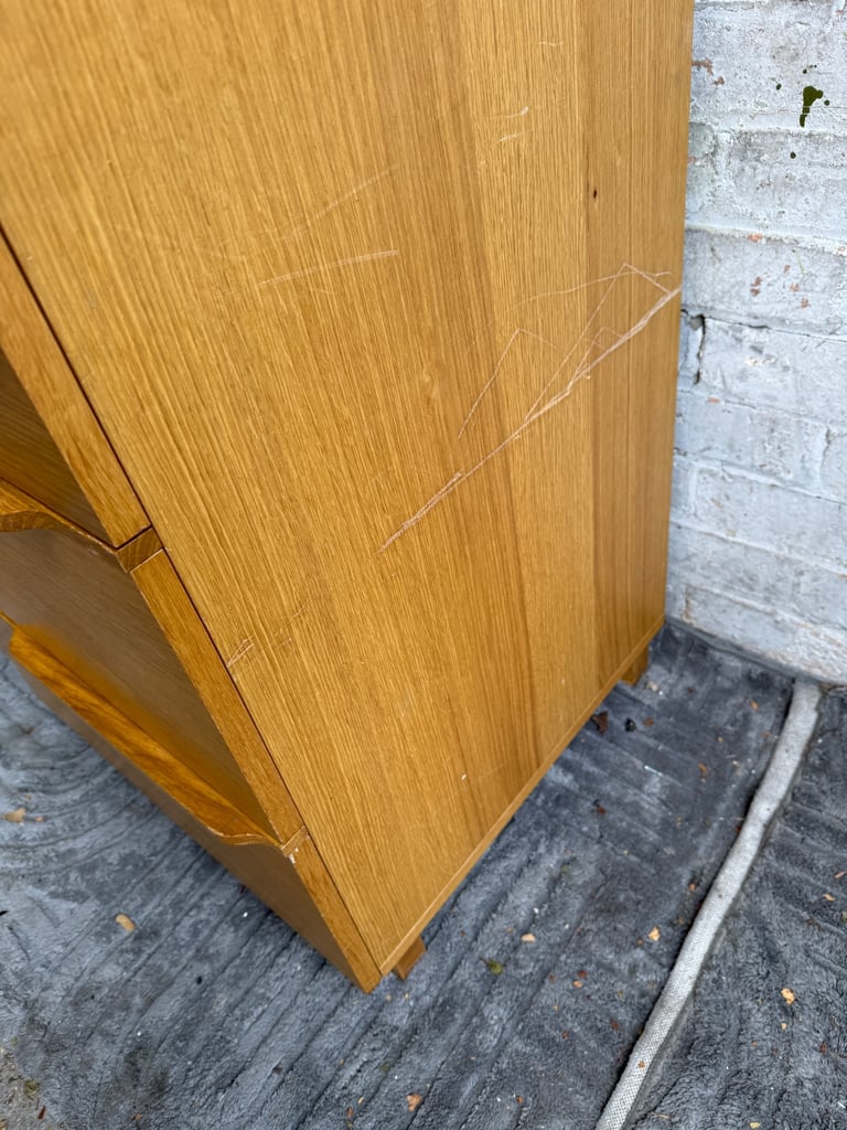 FREE DELIVERY HABITAT SOLID OAK TALLBOY CHEST OF 5 DRAWERS GOOD CONDITION