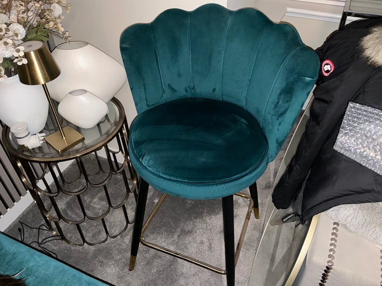 image for 4 No. Teal Green Breakfast Bar Stools 