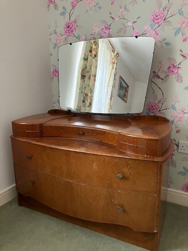 Vintage 1950s dressing table and mirror