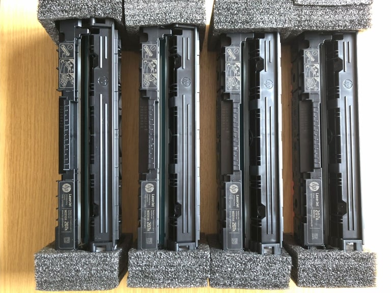 Empty genuine HP 207a set of all 4 colour cartridges