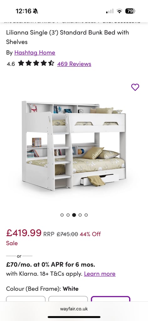 Bunk beds with in-built shelving 