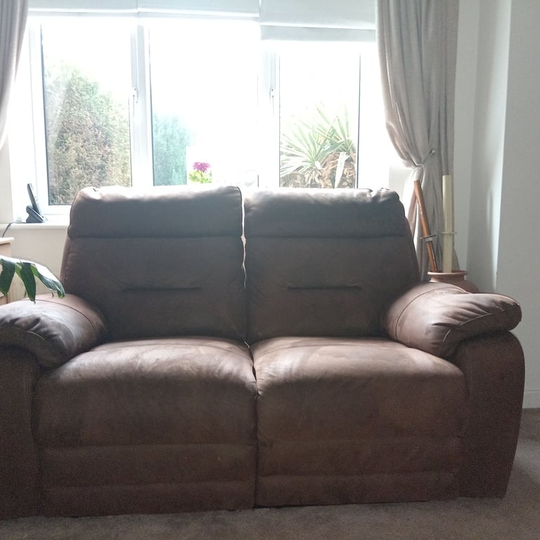 2 and 3 seater suede leather 
