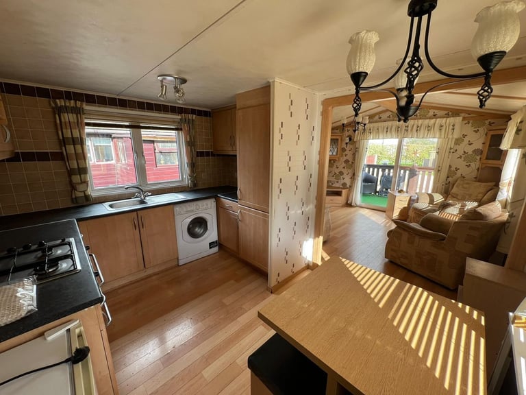Static Caravan For Sale Pine Log 40ftx12ft, 2 Bedroom Cabin