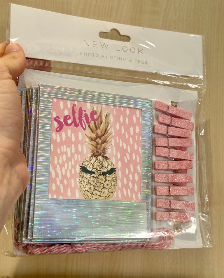 Polaroid Photo Frames Glitter Silver Photo Bunting