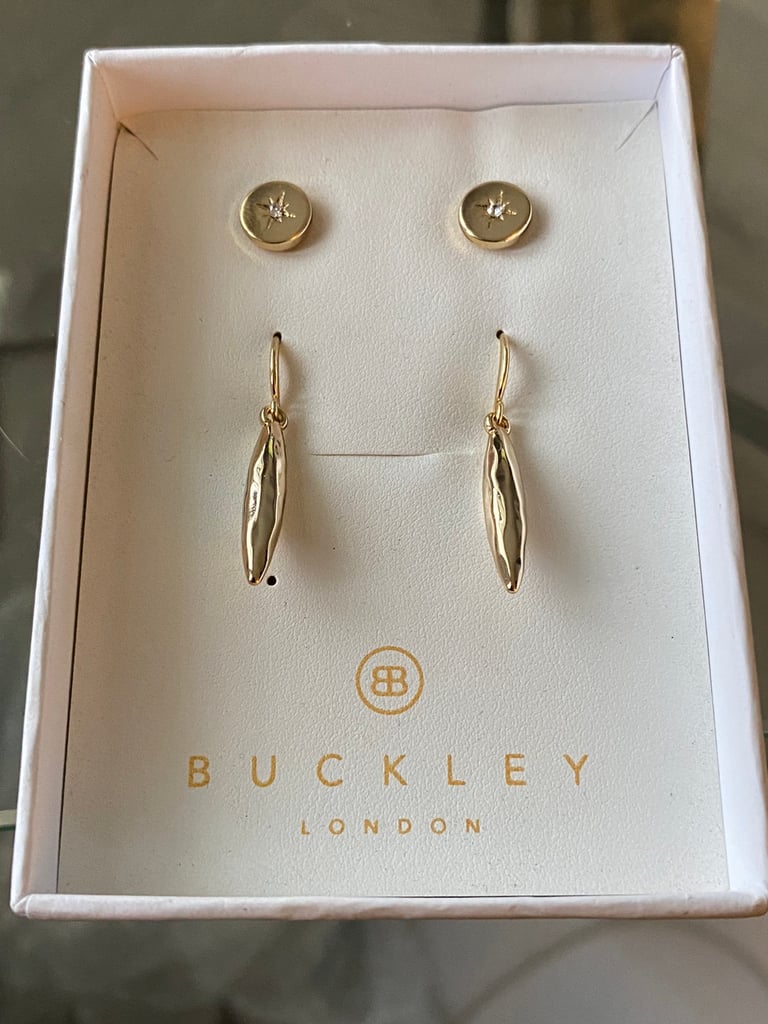 Buckley Gold Eyre Duo Earring Set RRP £35
