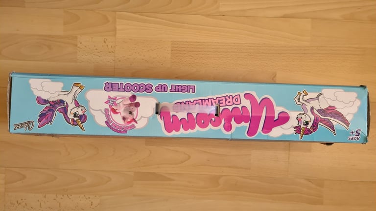 Junior Kids Scooter - Pink, 2 Wheels, Lights up, Unicorn theme, foldable