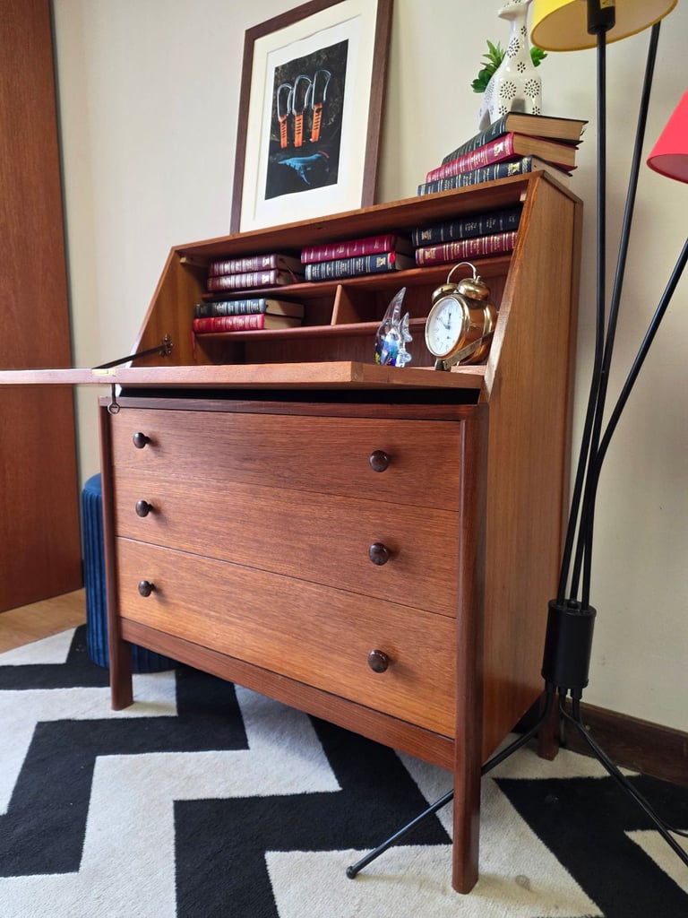  Danish Teak Bureau / Writing Desk – Mid-Century Modern