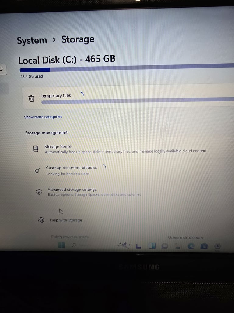 Samsung laptop i3 8gb ram 500gb hdd windows 11 and office 