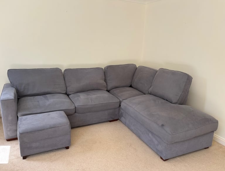 image for L Shaped Sofa & Ottoman Footstool