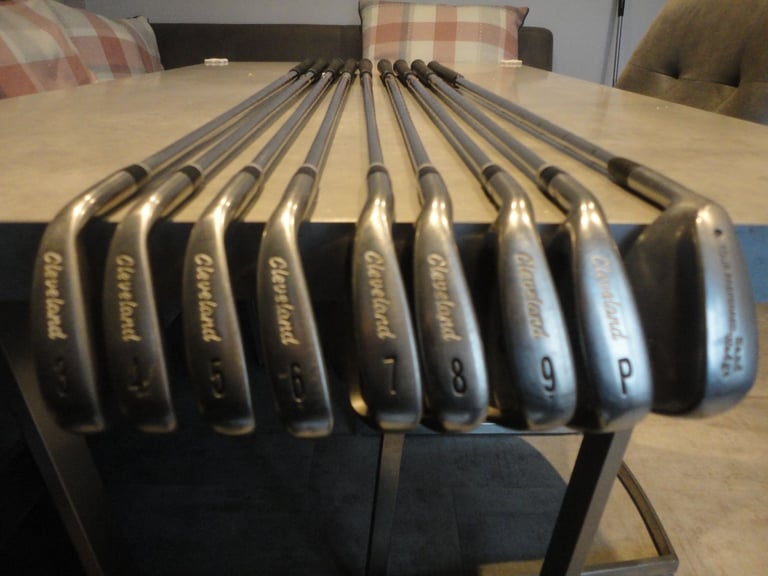 Golf clubs cleveland TA6 left handed irons set , 3,4,5,6,7,8,9,P and S , reg flex steel shafts