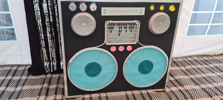 DJ disco booth and mixer deck