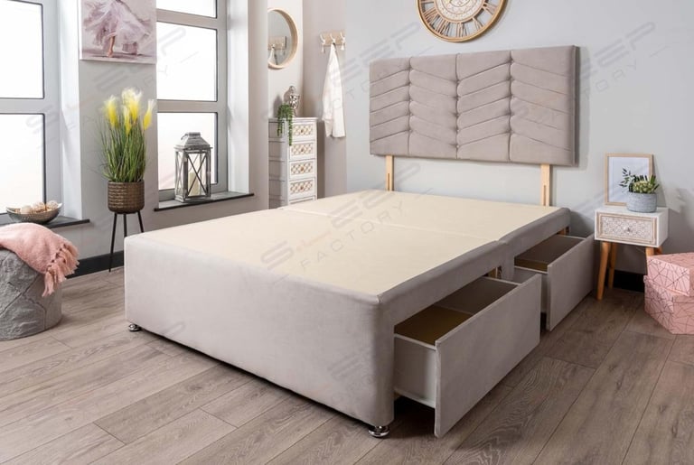 Bed Frame + 2X chest of 3 Drawer Cabinet + 5 chest of Drawer Bedside Storage Cabinet