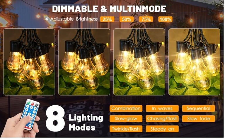 Usb & Solar Festoon Lights Outdoor 14M/46FT