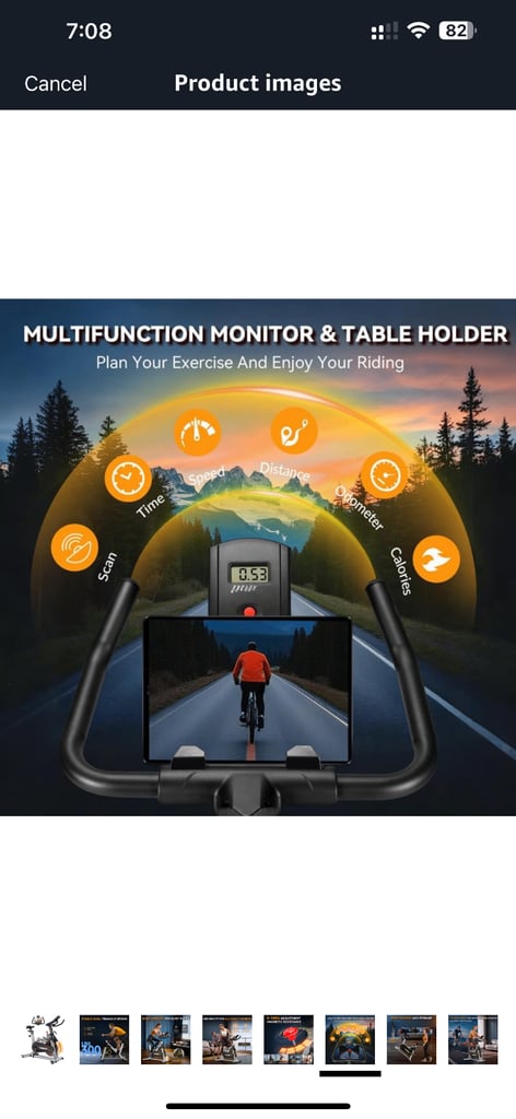 Exercise Bike, Indoor Cycling Bike/Stationary Bike for Home, Indoor Bike with Silent Belt