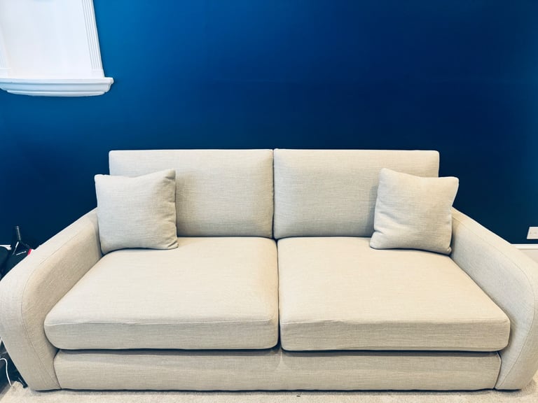 image for Beige three seater sofa as new