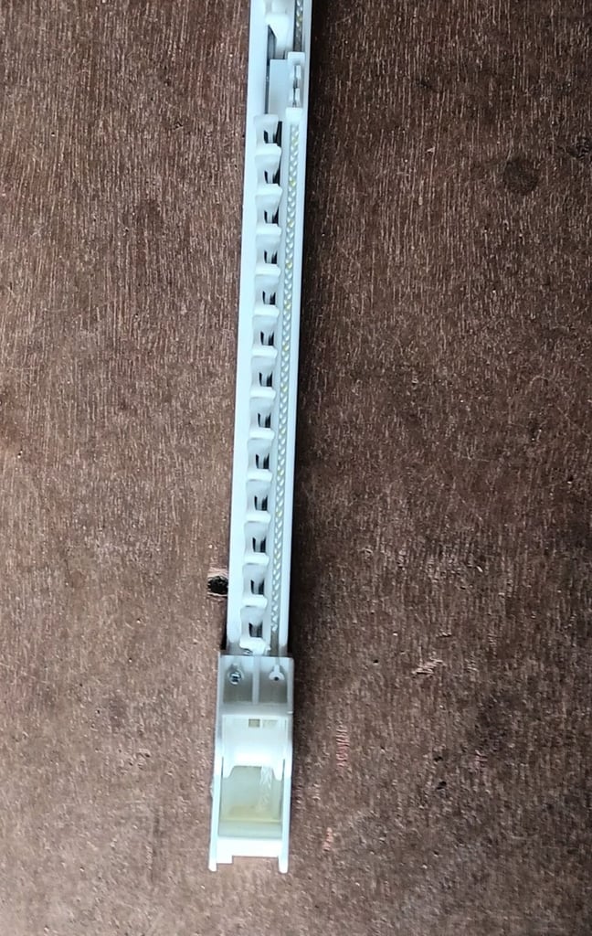 3 metres white metal black-out curtain track - Used, very good condition