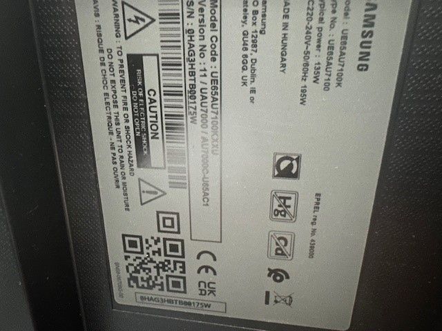 samsung tv UE65AU7100KXXU