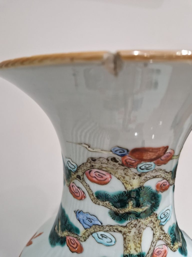 Antique Chinese Famille Verte Vase 