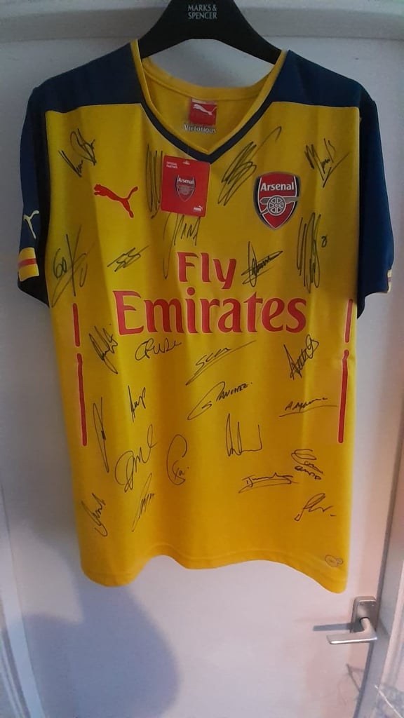 image for Arsenal signed away football shirt 2014/2015 size large