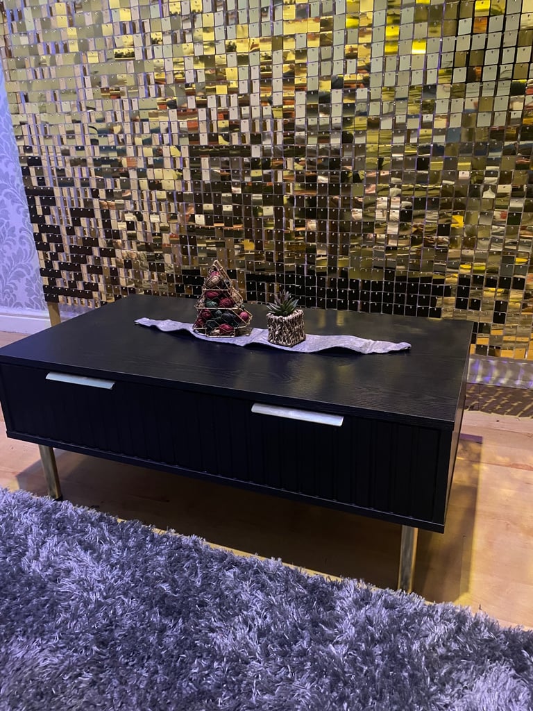 image for NEW just assembled GFW Nervata 2 Drawer Coffee Table With Modern Dark Oak Finish For Living Room,